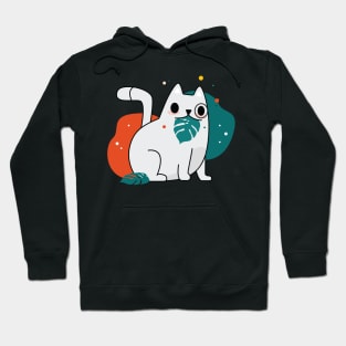 Cat Eating Monstera Hoodie